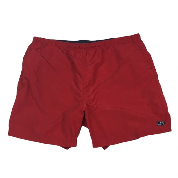 SH168 L.L. Bean Trendy Red Swim Trunks 40 - Picture 1 of 6